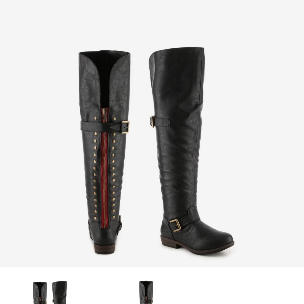Over the knee black boots